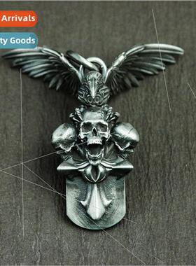 Punk dark set hip hop eagle skull pendant necklace men jewel