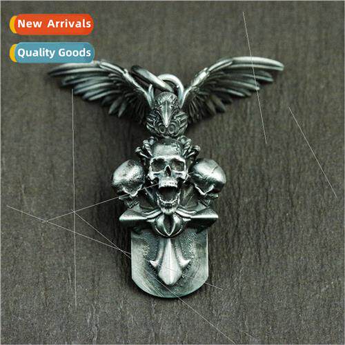 Punk dark set hip hop eagle skull pendant necklace men jewel