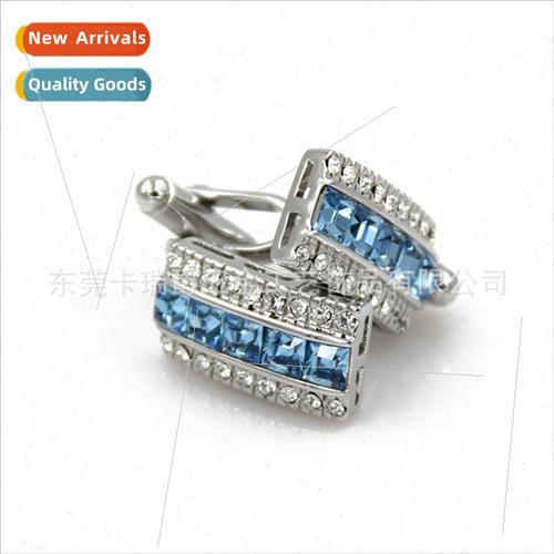 Europe embedded sapphire silver cufflinks cufflinks men high