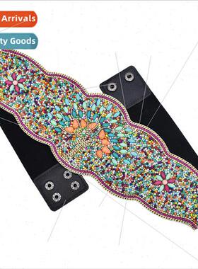 Europe Fashion Retro Waistcoat Bohemian Ethnic Inlaid Carved