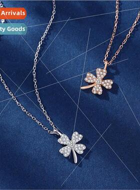 Full Diamond cky Clover Necklace Women  Fashion Flower Penda