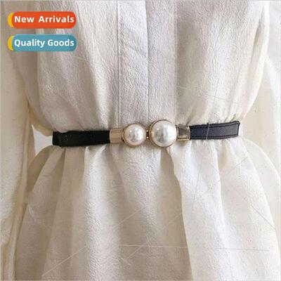 Sweet double pearl girdle Thin belt female skirt simple fash