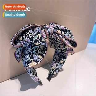 multi layer headband retro hairpin flowers bow Korea fairy