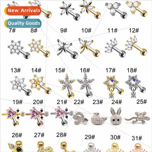 Europe earrings female butterfly zirconia piercing earrings