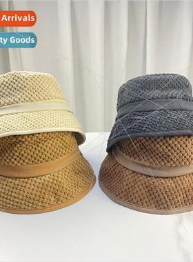 Japanese plaid colour blocking fisherman hat children autumn