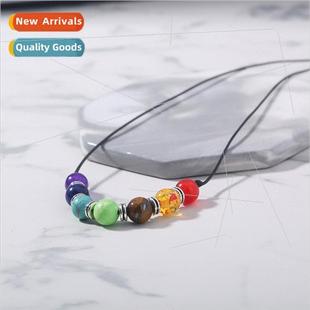 rainbow round natural Europe beads color stone sports seven