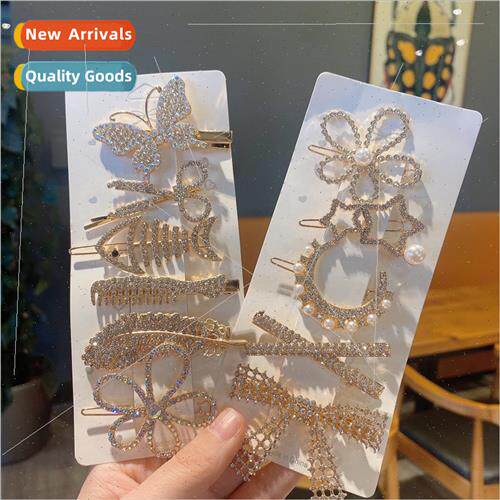 simple hair clip set imation pearl ins top clip side clip ba