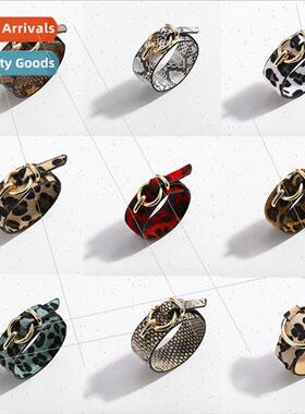 Autumn winter tide  PU leather bracelet female fashion leopa