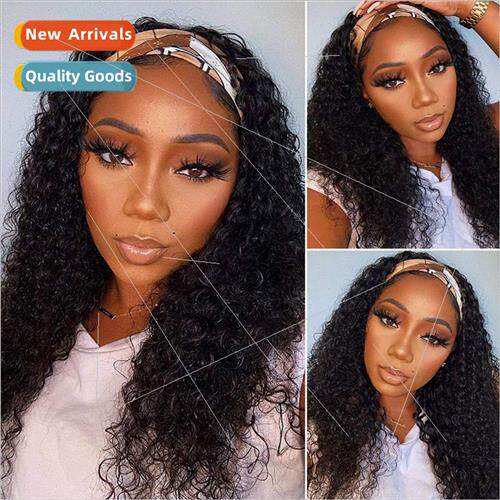 African Women Ice Ribbon Wigs Black Short Curly Hair Stick W