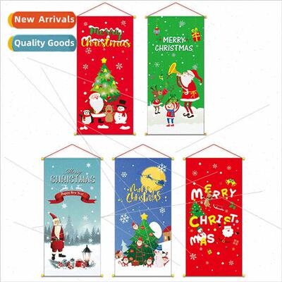 Christmas decorations hanging cloth window posters shopping