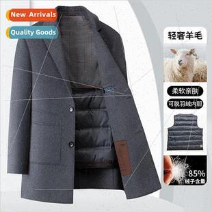 Reversible tweed coat high  wool breathable warm anti-drilli