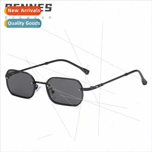 2022 nd sunglasses small square metal sunglasses ocean piece
