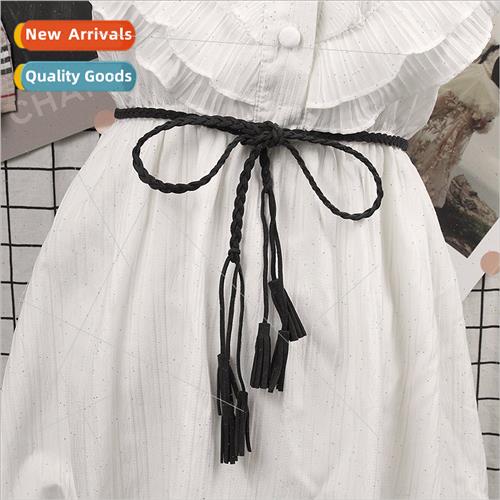 Vintage braided waist rope women dresses decorative hanfu ac
