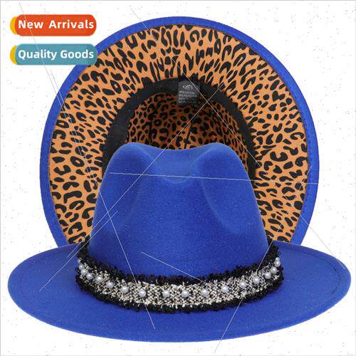 Fashion new leopard jazz cap autumn and winter new double-si