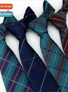 Men TiePolyester high weft jacquard fabricStriped plaid busi