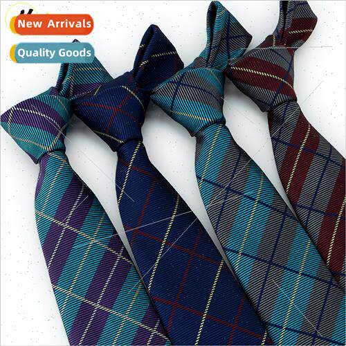 Men TiePolyester high weft jacquard fabricStriped plaid busi