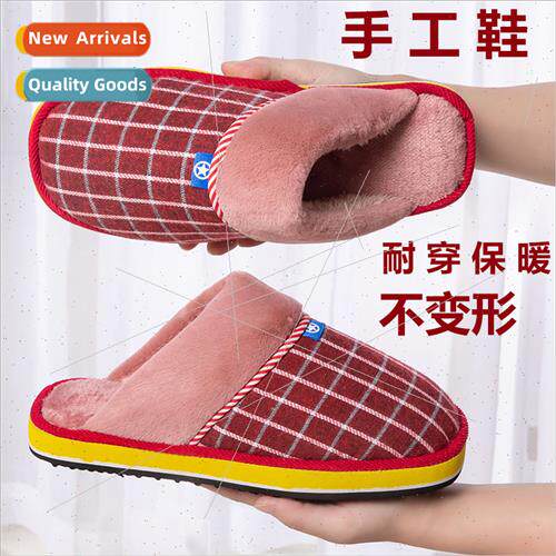 Handmade cotton slippers fall winter female home indoor outd