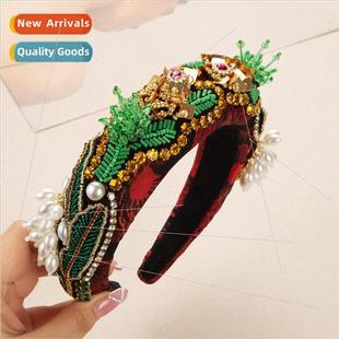 fashion court fabric Hair pearls Europe diamonds tasse bands