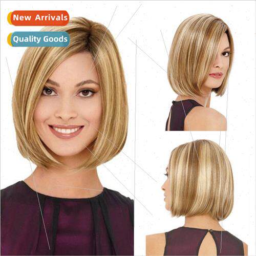 wigs Europe short hair fashion o head flaxen gold dyed short