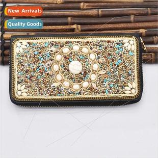 rice handmade beads shell decoratio Ethnic turquoise handbag