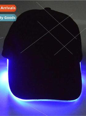 led baseball cap LED light-emting fiber optic duck tongue ca