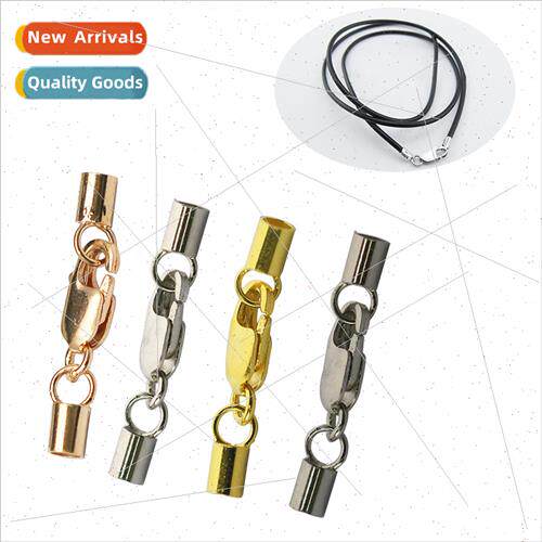 Golden diy jewelry accessories round tube sleeve square buck