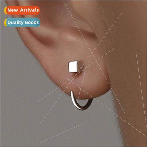 Square ear hook earrings anti-allergic male niche handsome s