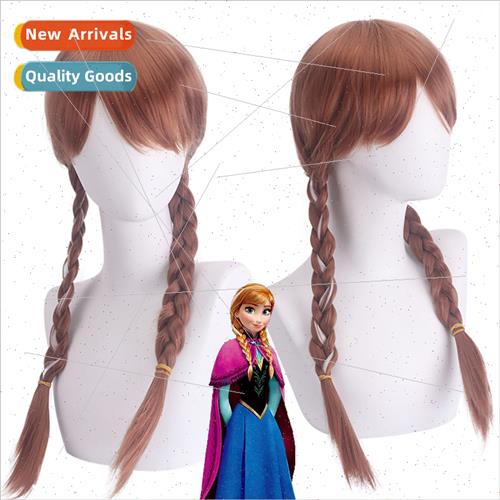 Yue u cos wig Frozen Halloween wig Princess Anna double brai
