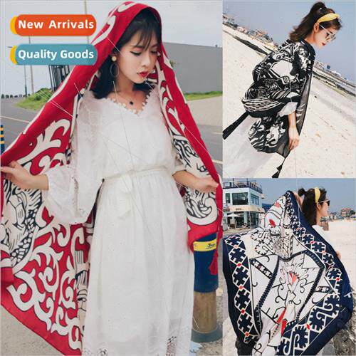 Summer seaside sun shawl female beach scarf silk scarf dual-