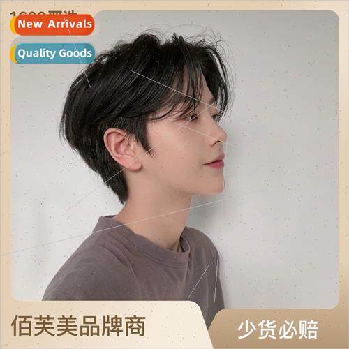Korean wig men short handsome realistic short hair in middle