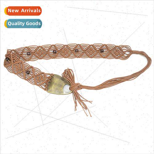 Europe new retro pattern handmade wax rope braided iron buck