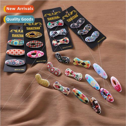 New cover head pins printed oval hollow love bow safety pins