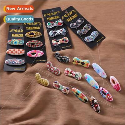 New cover head pins printed oval hollow love bow safety pins