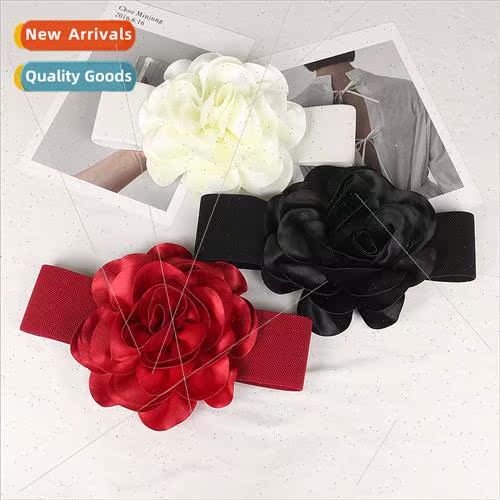 7.5cm wide belt women rose elastic elastic waist seal fashio