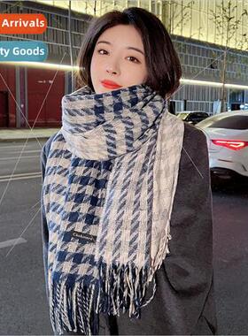 Plaid scarf female winter 2023 new Korean  thousbirds check