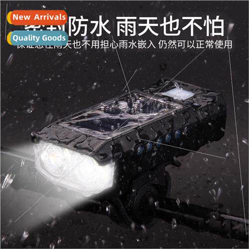 New Solar Rechargeable Bicycle Headlight Horn ght USB Rechar