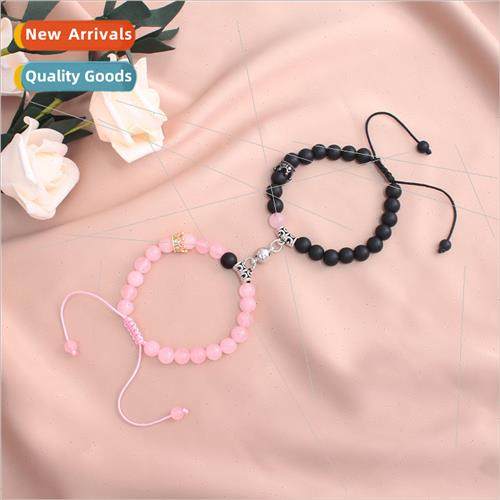 Europe new zircon crown hand-woven bead bracelet couple brac