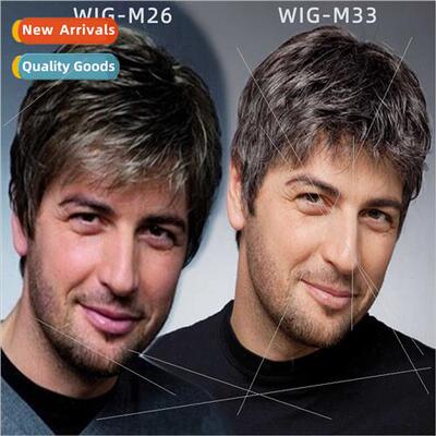 Men Wigs Europe Fashion Chemical Fiber Head Covers Short Hai