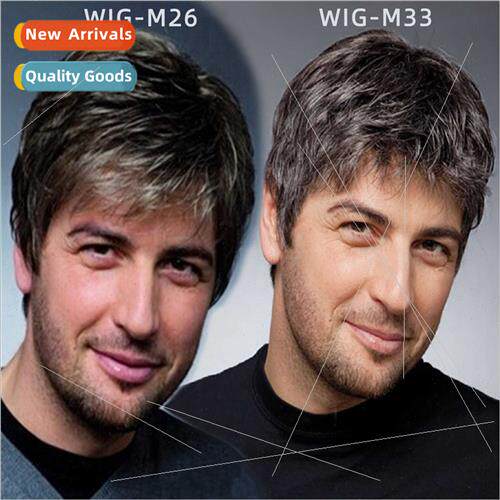 Men Wigs Europe Fashion Chemical Fiber Head Covers Short Hai