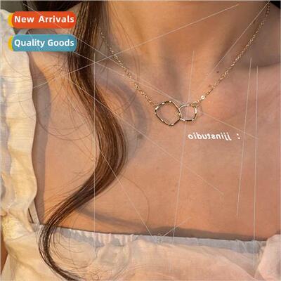 Korea ins niche cold wind sense simple retro geometric doubl