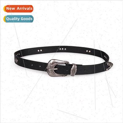 Women Lychee grain retro three-piece accessory belt versatil