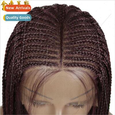 Europe wig front lace three strand braid head covering afric