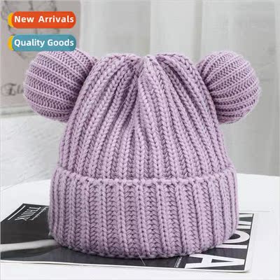 Korean  cute bear ears wool cap thickened warm ear protectio