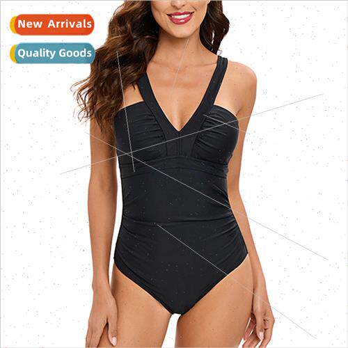 2023 Womens New Deep V Halter One-piece Europe Swimsu Swimwe