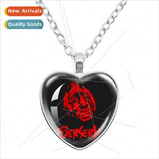 New Anime Berserker Glass Heart Pendant Necklace Manga Anime