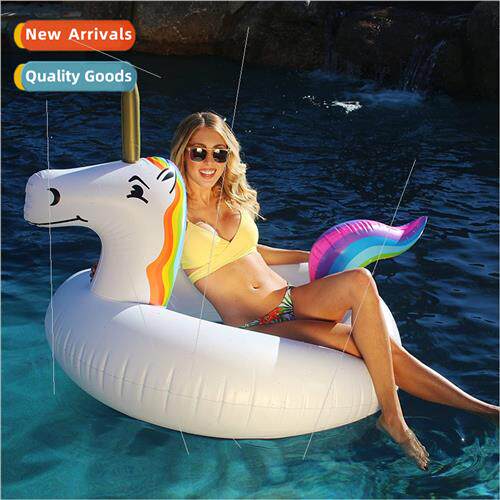 Unicorn Ride Rainbow Horse Pool Adult Swimming Float Row Swi