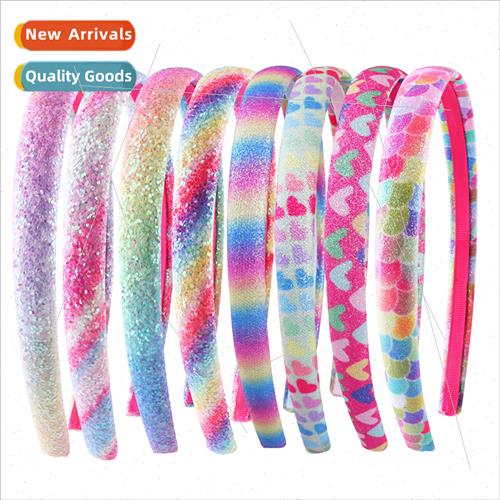 1.5cm Glter Onion Powder Wrapped Cloth Hairband Children Col