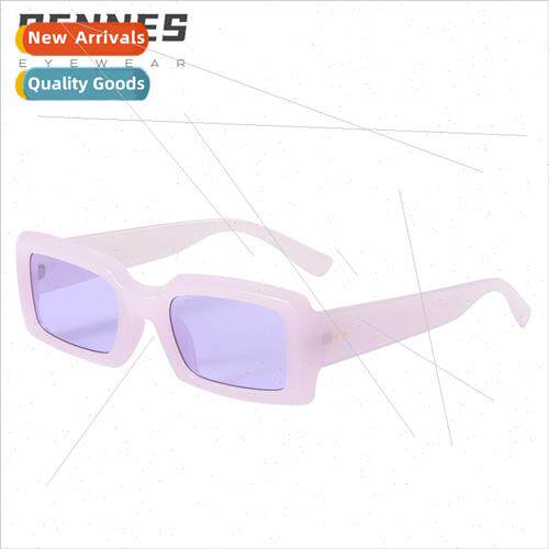 new small Square Frame men women nd wide thick leg sunglasse