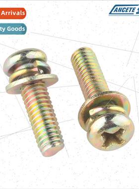 Zinc plating cross round head three combination screws pan h