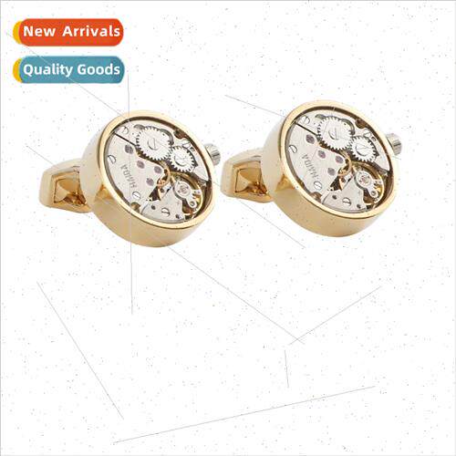 Watch movement cufflinks can be turned special bonding does